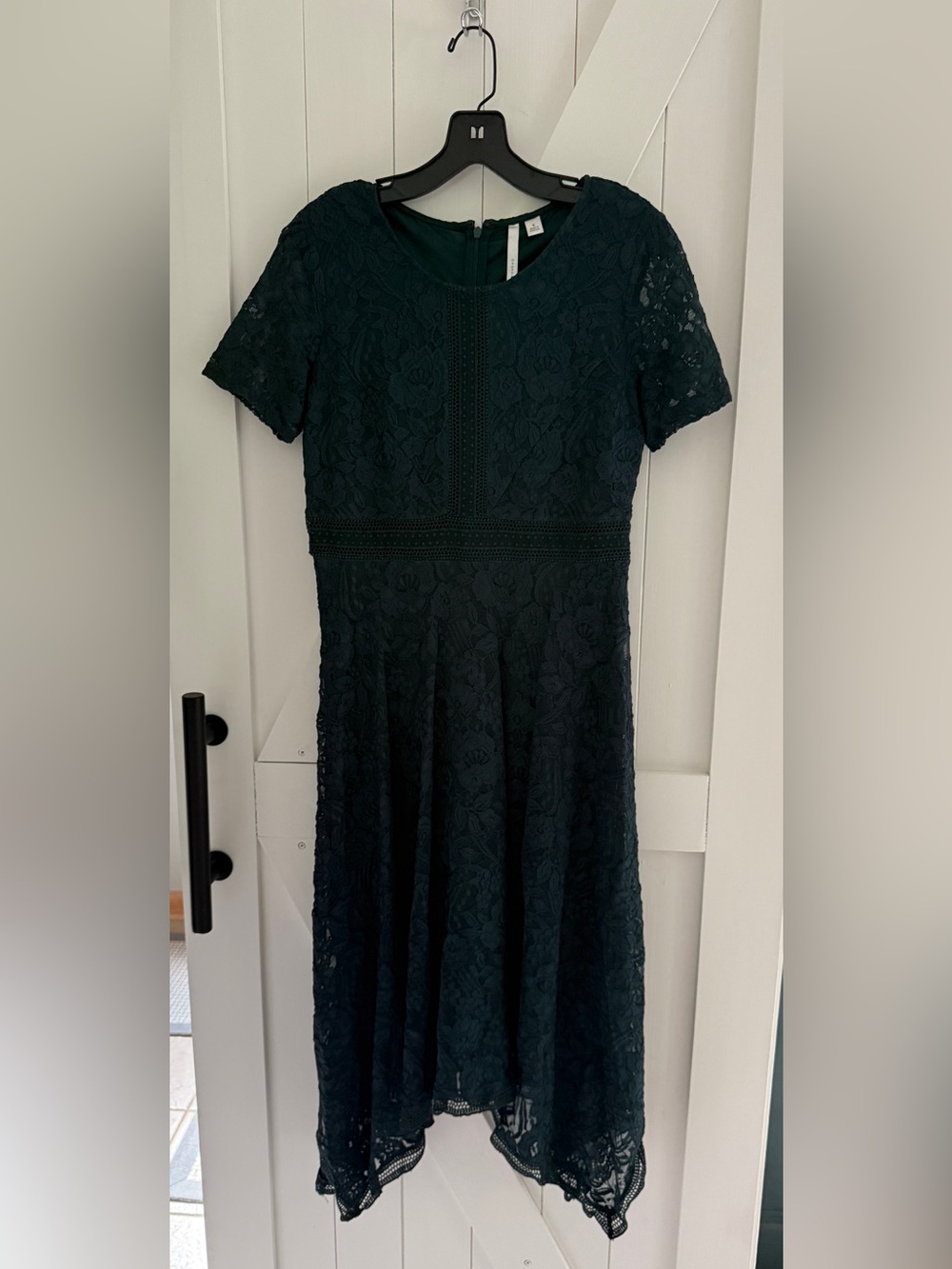 LC Lauren Conrad Dark Green Lace Midi Dress